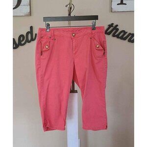 Loop 18 Stretch Pink Capri Jeans w/Pockets Size 13
